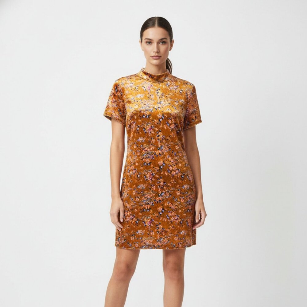 Savage x Fenty Dress Velvet Mini Open Back Grunge Whimsigoth Orange XL